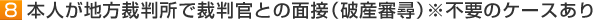 8　本人が地方裁判所で裁判官との面接（破産審尋）※不要のケースあり